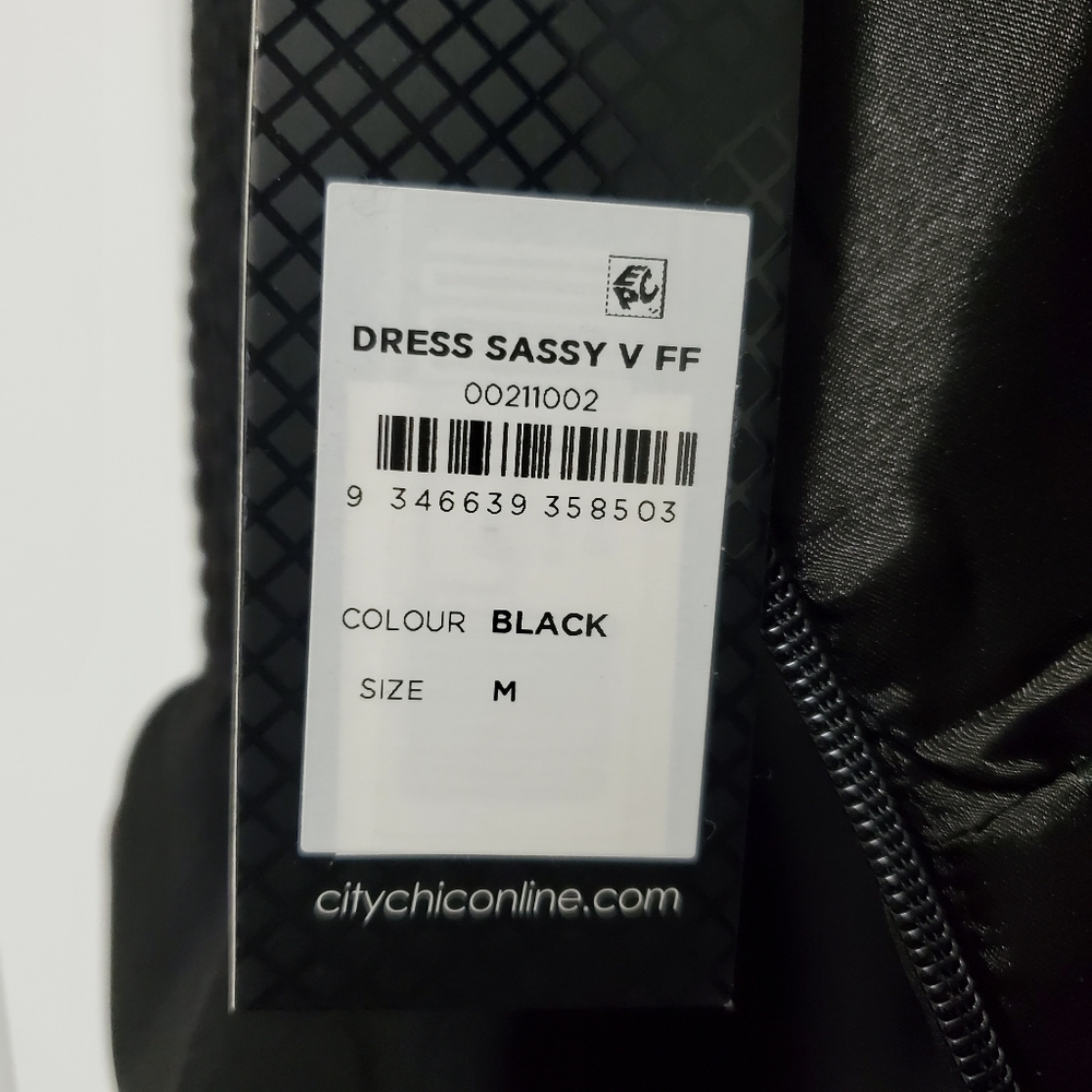 City Chic Sassy V Dress Black Size 18 NWT - Picture 9 of 16